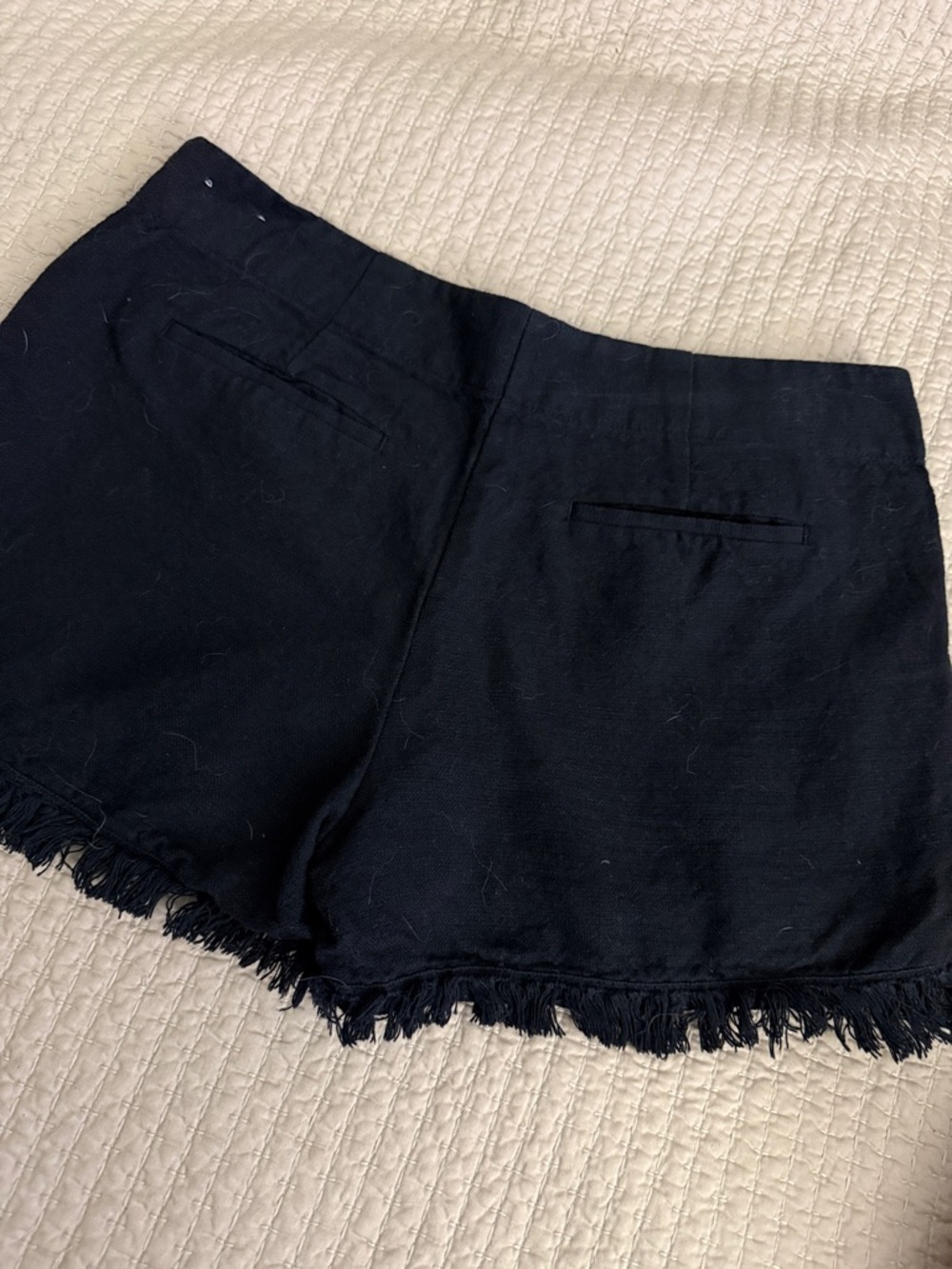 The loft - Women's high waist Black Frayed Hem Casual Shorts - 6 - Picture 7 of 7